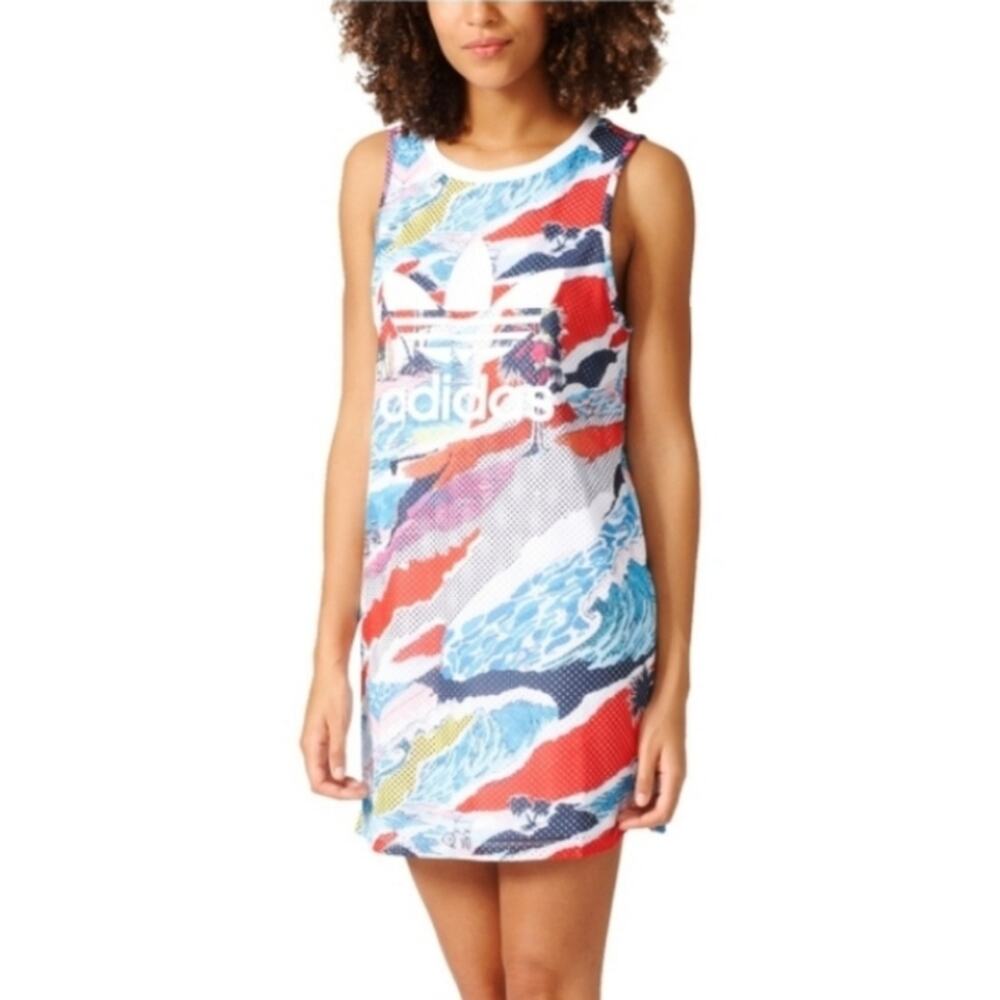 Adidas Trefoil Venice Beach Sleeveless Mini Dress S